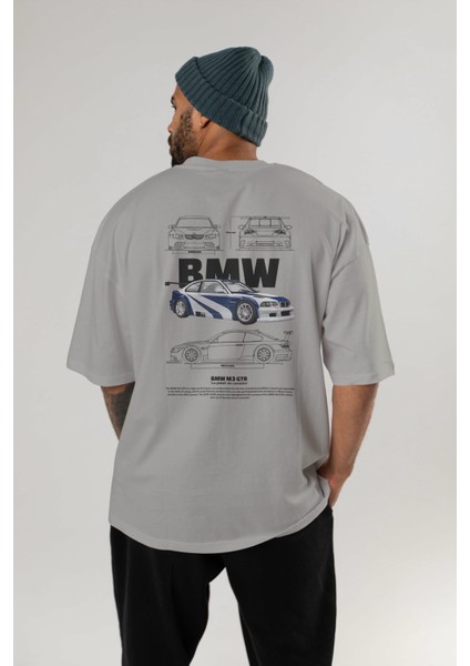 Bmw M3 Gtr Arka Baskılı Oversize T-Shirt Erkek Kadın Unisex Pamuk Bisiklet Yaka Tişort fırsatları