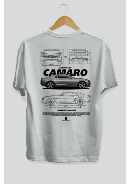 Chevrolet Camaro Ss Arka Baskılı Oversize T-Shirt Erkek Kadın Unisex %100 Pamuk Bisiklet Yaka Tişort fiyatları