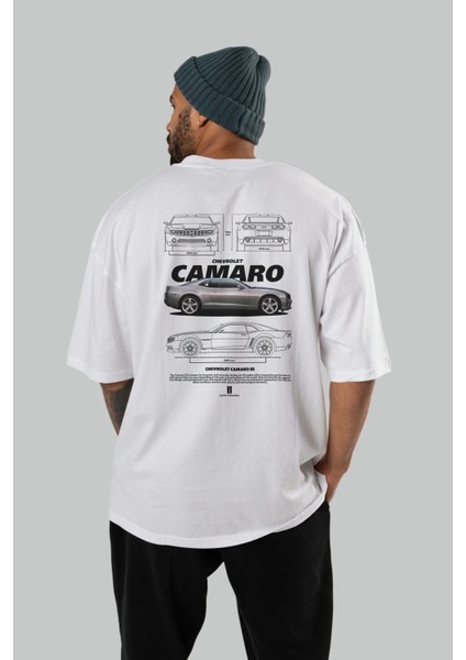 Chevrolet Camaro Ss Arka Baskılı Oversize T-Shirt Erkek Kadın Unisex %100 Pamuk Bisiklet Yaka Tişort fırsatları