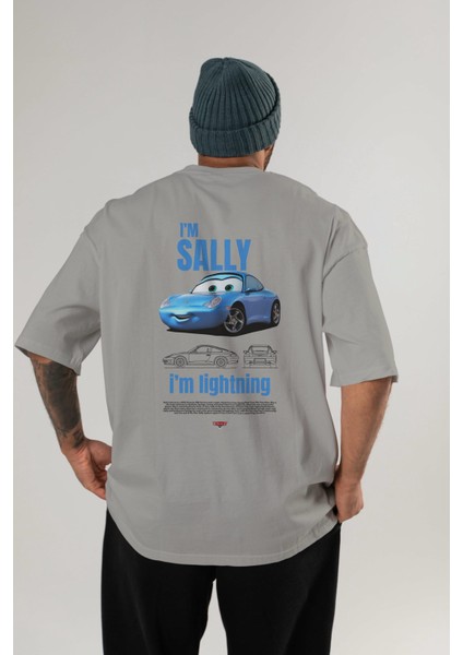 I Am Sally , I Am Lightning Arka Baskılı Oversize T-Shirt Erkek Kadın Unisex Pamuk Bisiklet Yaka Tişort