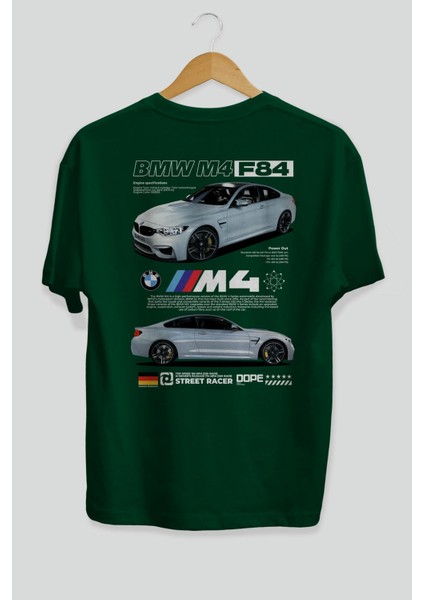 Bmw M4 F84 Arka Baskılı Oversize T-Shirt Erkek Kadın Unisex Pamuk Bisiklet Yaka Tişort fiyatları