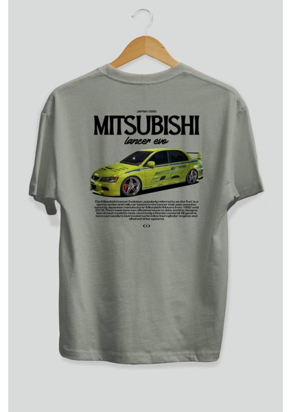 Mıtsubıshı Lancer Evo 3 Arka Baskılı Oversize T-Shirt Erkek Kadın Unisex Pamuk Bisiklet Yaka Tişort fiyatları