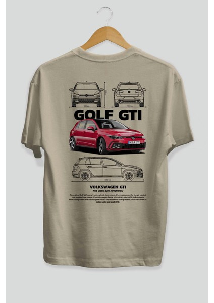 Volkswagen Golf Gtı Arka Baskılı Oversize T-Shirt Erkek Kadın Unisex Pamuk Bisiklet Yaka Tişort fiyatları