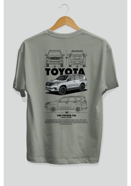 Toyota Txl Arka Baskılı Oversize T-Shirt Erkek Kadın Unisex Pamuk Bisiklet Yaka Tişort fiyatları