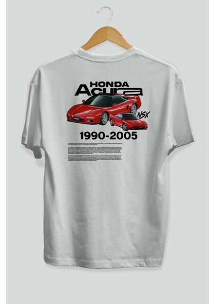 Honda Acura Nsx Arka Baskılı Oversize T-Shirt Erkek Kadın Unisex Pamuk Bisiklet Yaka Tişort fiyatları