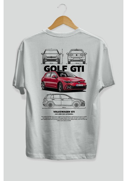 Volkswagen Golf Gtı Arka Baskılı Oversize T-Shirt Erkek Kadın Unisex Pamuk Bisiklet Yaka Tişort fiyatları