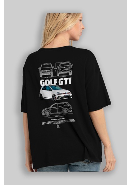 Volkswagen Golf Gtı Mk7 Arka Baskılı Oversize T-Shirt Erkek Kadın Unisex %100 Pamuk Bisiklet Yaka Tişort fırsatları
