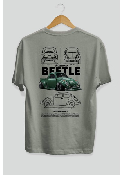 Volkswagen Beetle 1 Arka Baskılı Oversize T-Shirt Erkek Kadın Unisex Pamuk Bisiklet Yaka Tişort fiyatları