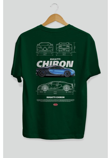Bugatti Chiron 2 Arka Baskılı Oversize T-Shirt Erkek Kadın Unisex Pamuk Bisiklet Yaka Tişort fiyatları