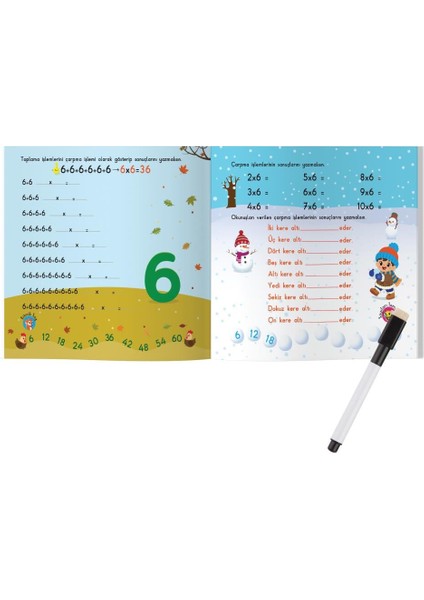Çarpım Tablosu Öğreten Kitap Yaz Sil Serisi