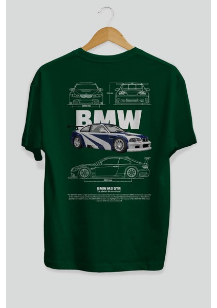 Bmw M3 Gtr Arka Baskılı Oversize T-Shirt Erkek Kadın Unisex Pamuk Bisiklet Yaka Tişort fiyatları