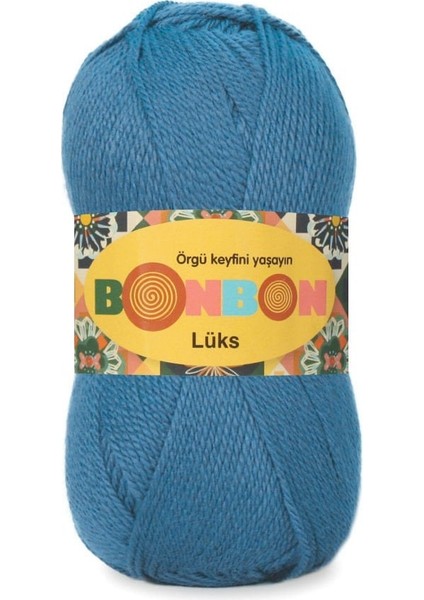 5 Adet Bonbon Lüks Patik ipi,el Örgü ipi 98339 Denim Mavi