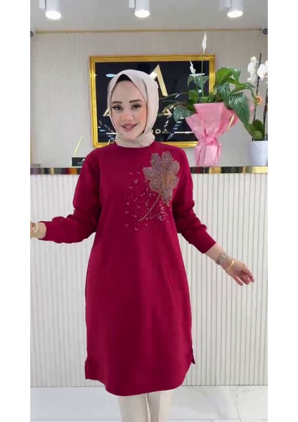 Ayşe Akay Çiçek Desenli Iki Iplik Kumaş 100 cm Tunik 1657