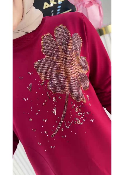 Ayşe Akay Çiçek Desenli Iki Iplik Kumaş 100 cm Tunik 1657