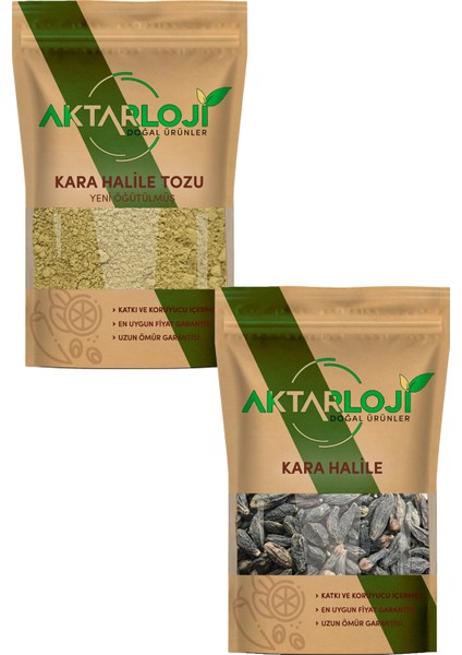 Kara Halile Seti 50 gr Tane Kara Halile + 50 gr Toz Kara Halile / Yeni Öğütülmüş