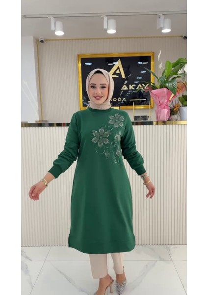 Ayşe Akay Papatya Desenli Iki Iplik Kumaş 100 cm Tunik 1653