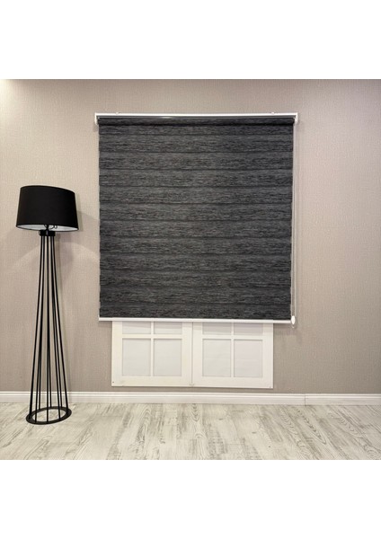 Donatti Bambu Zebra Stor Güneşlik Perde Siyah Gri Kırçıllı