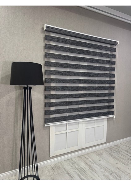 Donatti Bambu Zebra Stor Güneşlik Perde Siyah Gri Kırçıllı modelleri
