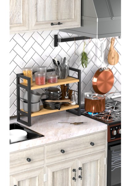 2 Raflı Metal Düzenleyici Tezgah Üstü Raf Baharatlık Banyo Rafı Metal Organizer Çok Amaçlı Raf modelleri