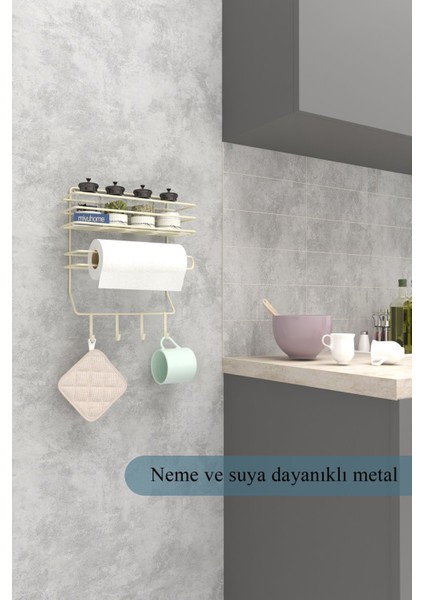 Lüks Mutfak Rafı 4 Kancalı Banyo Rafı Banyo Mutfak Düzenleyici Duvara Monte Raf Paslanmaz Organizer fiyatları