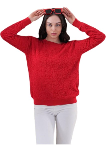 Kadın Bisiklet Yaka Büzgülü Kazak 12833 BGL-ST04228