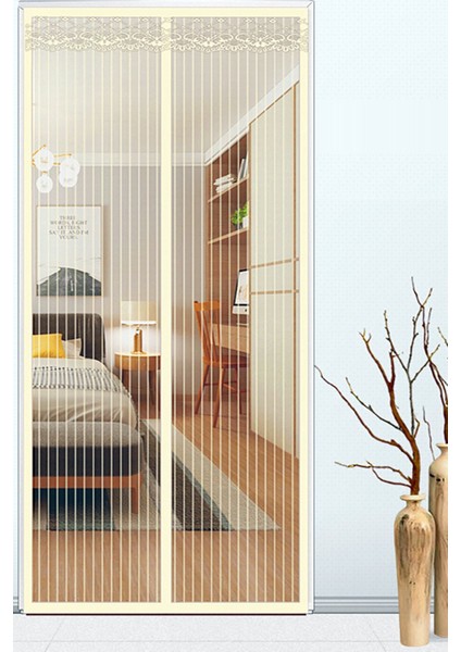 Mıknatıslı Mutfak Balkon Dış Kapı Sinekliği 90X210 cm Bej Renk