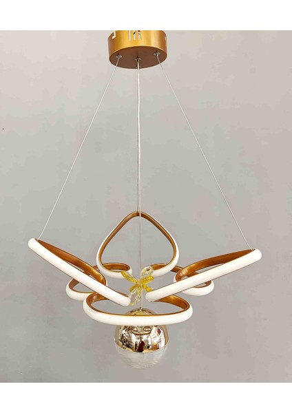 3kollu Kelebek Şeker Toplu bronz LED Avize
