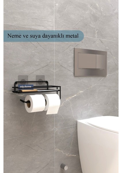 Yapışkanlı Tuvalet Kağıtlığı Metal Wc Kağıtlık Peçetelik Tuvalet Kağıdı Organizeri Banyo Düzenleyici
