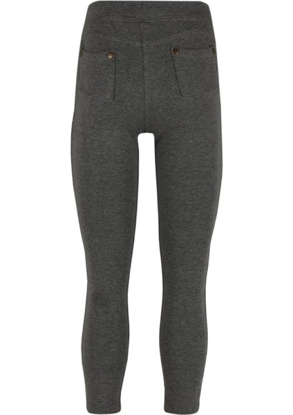 Lovettı Koyu Gri Şardonlu 4 Cepli Pantolon Tayt