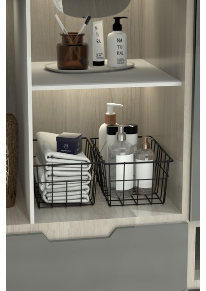 2'Li Büyük Boy Lüks Sepet Mutfak Düzenleyici Banyo Organizer Tel Sepet metal Organizer Meyve Sepeti
