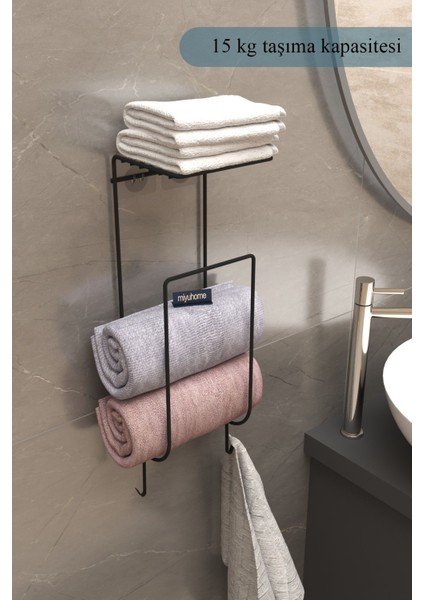 Yapışkanlı Havluluk Metal Havlu Düzenleyici Banyo Askısı Havlu Askısı