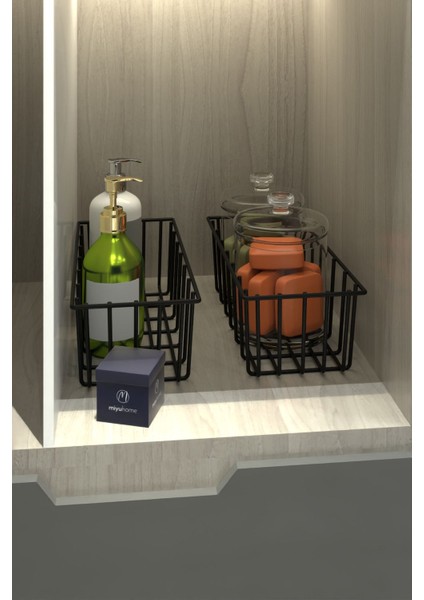 2'li Dikdörtgen Lüks Sepet Mutfak Düzenleyici Banyo Organizer Tel Sepet metal organizer meyve sepeti fiyatları