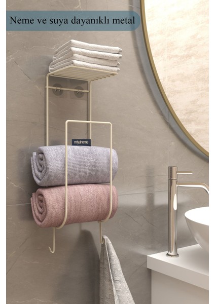 Yapışkanlı Havluluk Metal Havlu Düzenleyici Banyo Askısı Havlu Askısı