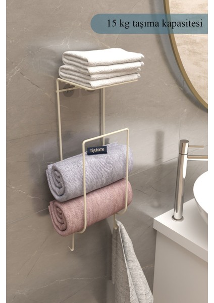 Yapışkanlı Havluluk Metal Havlu Düzenleyici Banyo Askısı Havlu Askısı