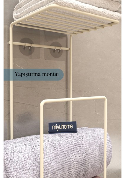 Yapışkanlı Havluluk Metal Havlu Düzenleyici Banyo Askısı Havlu Askısı