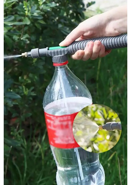 Pet Şişe Uyumlu Fonksiyonlu Bahçe Sulama Aleti Aparatı Tüm Pet Şişelere Uyumlu Basınçlı Sulama Pompa
