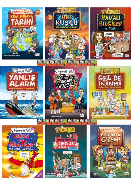 Ali Kuşçu / Bi Dünya Gizem / Gel De İnanma / Cesur Pilotlar / Yanlış Alarm / Kısa Dünya Tarihi (9 Kitap)