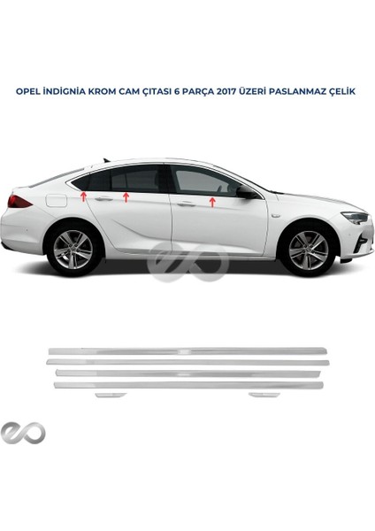 Opel Insignia Krom Alt Cam Çıtası 6 Parça 2017 ve Üzeri Paslanmaz Çelik fiyatları
