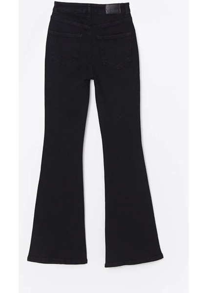 Lc Waikikixsıde Siyah Yüksek Bel Mars Flare Kadın Jean Pantolon T T