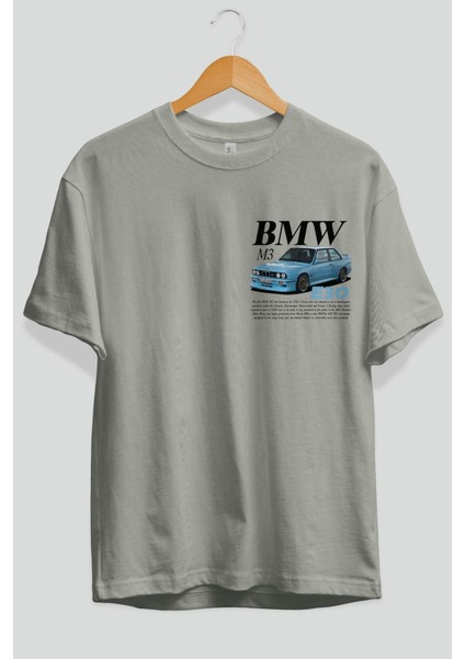 Bmw M3 E30 Ön Sol Baskılı Oversize T-Shirt Erkek Kadın Unisex Pamuk Bisiklet Yaka Tişort fiyatları