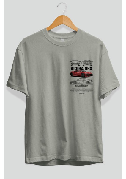 Honda Acura Nsx 1 Ön Sol Baskılı Oversize T-Shirt Erkek Kadın Unisex Pamuk Bisiklet Yaka Tişort fiyatları