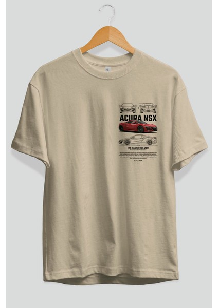Honda Acura Nsx 1 Ön Sol Baskılı Oversize T-Shirt Erkek Kadın Unisex Pamuk Bisiklet Yaka Tişort fiyatları