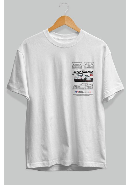 Nissan Nismo Gtr Ön Sol Baskılı Oversize T-Shirt Erkek Kadın Unisex Pamuk Bisiklet Yaka Tişort fiyatları