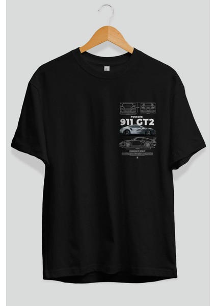 Porsche 911 Gt2 Rs 3 Ön Sol Baskılı Oversize T-Shirt Erkek Kadın Unisex %100 Pamuk Bisiklet Yaka Tişort fiyatları