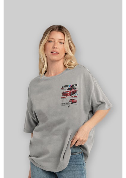 Bmw E30 M3 Ön Sol Baskılı Oversize T-Shirt Erkek Kadın Unisex Pamuk Bisiklet Yaka Tişort fırsatları