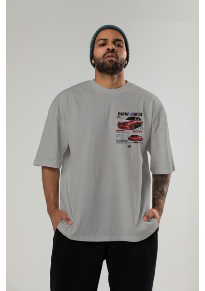 Bmw E30 M3 Ön Sol Baskılı Oversize T-Shirt Erkek Kadın Unisex Pamuk Bisiklet Yaka Tişort indirimleri