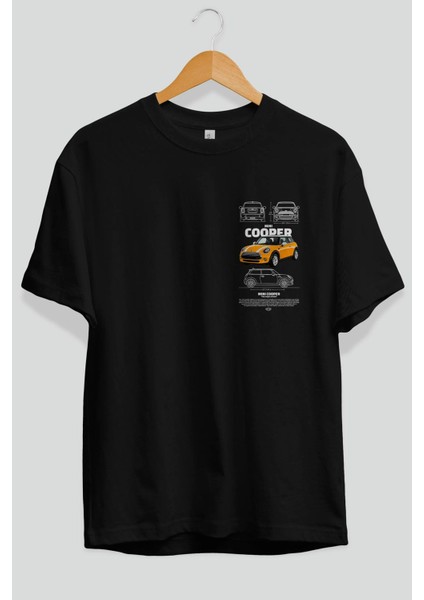 Mını Cooper 1 Ön Sol Baskılı Oversize T-Shirt Erkek Kadın Unisex %100 Pamuk Bisiklet Yaka Tişort fiyatları