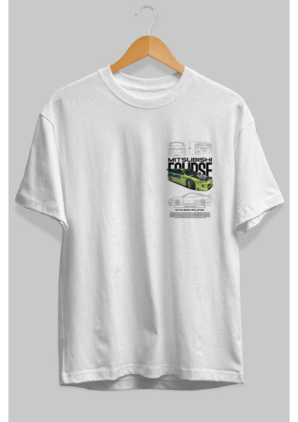 Mitsubishi Eclipse Ön Sol Baskılı Oversize T-Shirt Erkek Kadın Unisex %100 Pamuk Bisiklet Yaka Tişort fiyatları