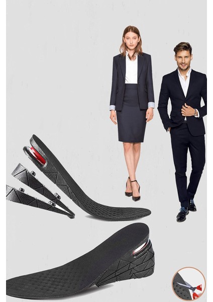 Hava Yastıklı Boy Uzatıcı Tabanlık Tam Boy (7 cm Kadar) - Tüm Numaralara Uyarlanabilir Dolgu Topuk