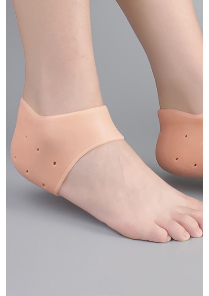 3 cm Gizli Boy Uzatıcı Tabanlık Silikon Topuk Yükseltici Topuk Çorabı Ten Rengi